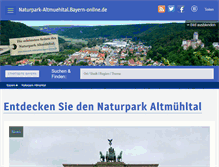 Tablet Screenshot of naturpark-altmuehltal.bayern-online.de